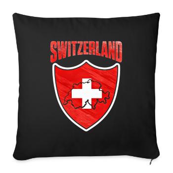 Switzerland - Sofa pillowcase 17,3'' x 17,3'' (45 x 45 cm) - black - Front