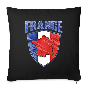 Frankreich - Sofakissenbezug 45 x 45 cm - Schwarz - Vorne
