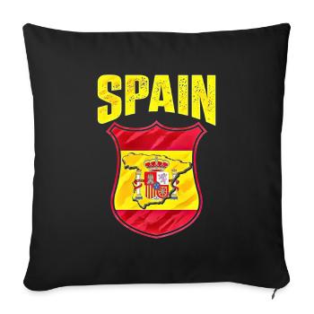 Spain - Sofa pillowcase 17,3'' x 17,3'' (45 x 45 cm) - black - Front