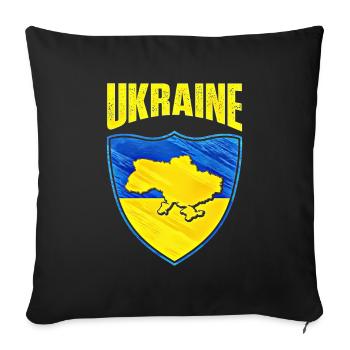 Ukraine - Sofa pillowcase 17,3'' x 17,3'' (45 x 45 cm) - black - Front