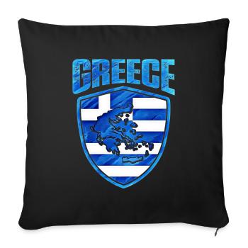 Grèce - Housse de coussin décorative 45 x 45 cm - noir - Devant