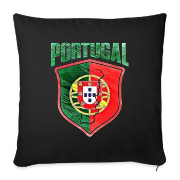 Portugal - Housse de coussin décorative 45 x 45 cm - noir - Devant