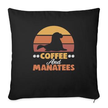 Cold Nose Warm Heart Manatee chubby manatee - Sofa pillowcase 17,3'' x 17,3'' (45 x 45 cm) - black - Front