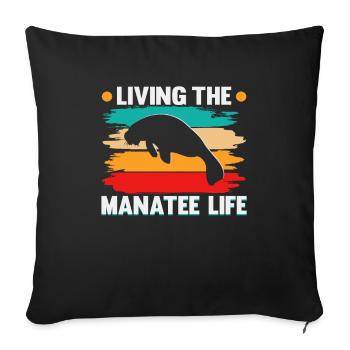 Cold Nose Warm Heart Manatee chubby manatee - Sofa pillowcase 17,3'' x 17,3'' (45 x 45 cm) - black - Front