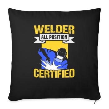 Soudeur Dire Design pour les métallurgistes - Housse de coussin décorative 45 x 45 cm - noir - Devant