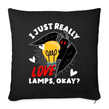 Drôle de Mothman Cryptid Cryptozoologie - Housse de coussin décorative 45 x 45 cm - noir - Devant