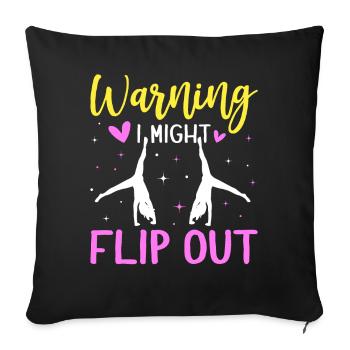 Gymnastique de la roue de charrette Cheerleading - Housse de coussin décorative 45 x 45 cm - noir - Devant