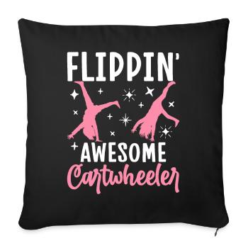 Cartwheel Gymnastics - Sofa pillowcase 17,3'' x 17,3'' (45 x 45 cm) - black - Front