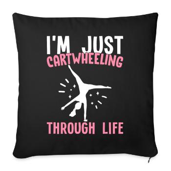 Cartwheel Gymnastics Cheerleading - Sofa pillowcase 17,3'' x 17,3'' (45 x 45 cm) - black - Front