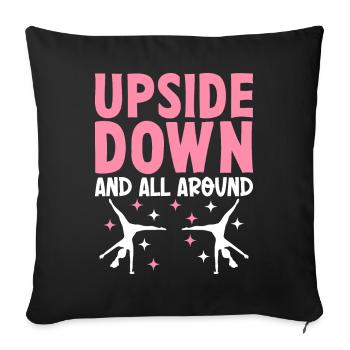 Gymnastique de la roue de charrette Cheerleading - Housse de coussin décorative 45 x 45 cm - noir - Devant