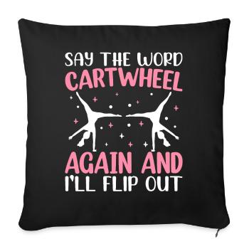 Fun gymnastics - Sofa pillowcase 17,3'' x 17,3'' (45 x 45 cm) - black - Front