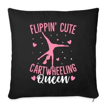 Cartwheel Gymnastics - Sofa pillowcase 17,3'' x 17,3'' (45 x 45 cm) - black - Front