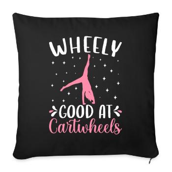 Cartwheel Gymnastics Cheerleading - Sofa pillowcase 17,3'' x 17,3'' (45 x 45 cm) - black - Front