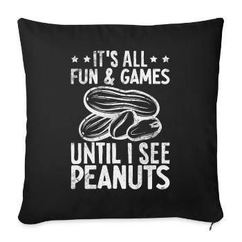 Allergie aux arachides Allergie aux noix - Housse de coussin décorative 45 x 45 cm - noir - Devant