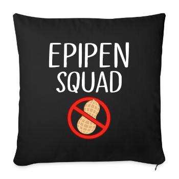 Allergie à l’épinéphrine et aux arachides Allergie aux noix Allergie - Housse de coussin décorative 45 x 45 cm - noir - Devant