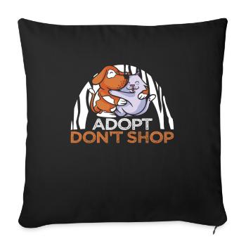 Conceptions de sauvetage de chiens pour les militants des droits des animaux - Housse de coussin décorative 45 x 45 cm - noir - Devant