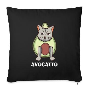 Avocado Design for Vegetarians and Vegans - Sofa pillowcase 17,3'' x 17,3'' (45 x 45 cm) - black - Front