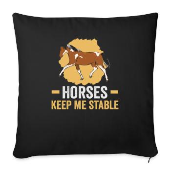 Reiter und Reitsport Design für Pferdeliebhaber - Sofakissenbezug 45 x 45 cm - Schwarz - Vorne