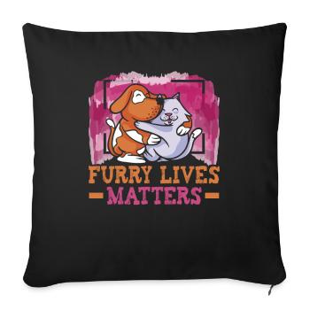 Dog Rescue Designs for Animal Rights Activists - Sofa pillowcase 17,3'' x 17,3'' (45 x 45 cm) - black - Front