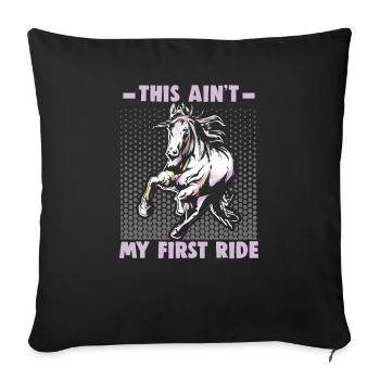 Equitation et design équestre pour les amoureux des chevaux - Housse de coussin décorative 45 x 45 cm - noir - Devant