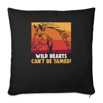 Equitation et design équestre pour les amoureux des chevaux - Housse de coussin décorative 45 x 45 cm - noir - Devant