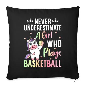 Basketball player - Sofa pillowcase 17,3'' x 17,3'' (45 x 45 cm) - black - Front