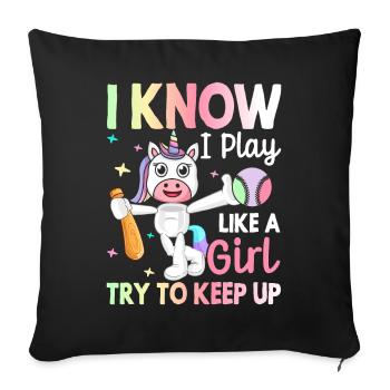 Basketball Girl Basketball Player - Sofa pillowcase 17,3'' x 17,3'' (45 x 45 cm) - black - Front