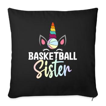 Basketball Girl Basketball Player - Sofa pillowcase 17,3'' x 17,3'' (45 x 45 cm) - black - Front