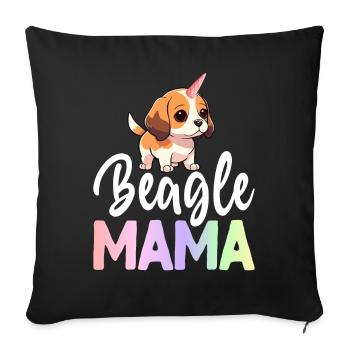 Beagle Mom Dog - Sofa pillowcase 17,3'' x 17,3'' (45 x 45 cm) - black - Front