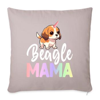 Beagle Maman Chien - Housse de coussin décorative 45 x 45 cm - taupe clair - Devant