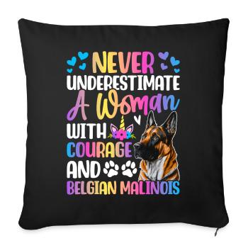 Chien - Housse de coussin décorative 45 x 45 cm - noir - Devant