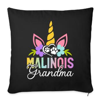 Chien Malinois Belge - Housse de coussin décorative 45 x 45 cm - noir - Devant