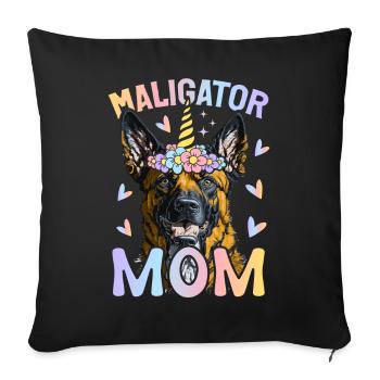 Belgischer Malinois Mutterhund - Sofakissenbezug 45 x 45 cm - Schwarz - Vorne