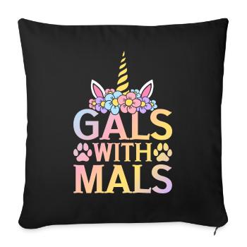 Chien Belge Malinois Girl - Housse de coussin décorative 45 x 45 cm - noir - Devant