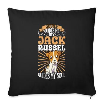 Jesus und mein Jack Russel Terrier - Sofakissenbezug 45 x 45 cm - Schwarz - Vorne