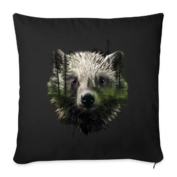 Stachelschwein - Sofakissenbezug 45 x 45 cm - Schwarz - Vorne