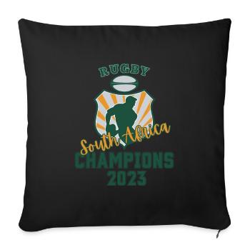 South Africa Rugby Champions 2023 - Sofa pillowcase 17,3'' x 17,3'' (45 x 45 cm) - black - Front