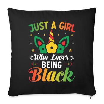Month of Black History Melanin - Sofa pillowcase 17,3'' x 17,3'' (45 x 45 cm) - black - Front
