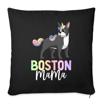 Boston Terrier Mom Dog - Sofa pillowcase 17,3'' x 17,3'' (45 x 45 cm) - black - Front