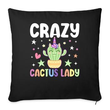 Plante succulente - Housse de coussin décorative 45 x 45 cm - noir - Devant