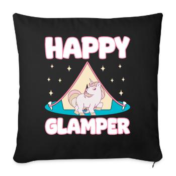 Glamping Motorhome Camping - Sofa pillowcase 17,3'' x 17,3'' (45 x 45 cm) - black - Front
