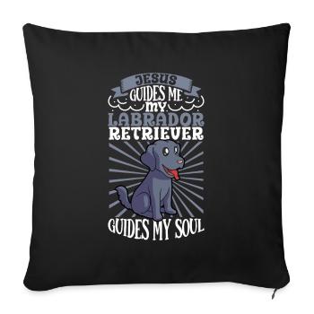 Jésus et mon Labrador Retriever - Housse de coussin décorative 45 x 45 cm - noir - Devant
