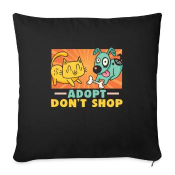 Dog Rescue Designs for Animal Rights Activists - Sofa pillowcase 17,3'' x 17,3'' (45 x 45 cm) - black - Front