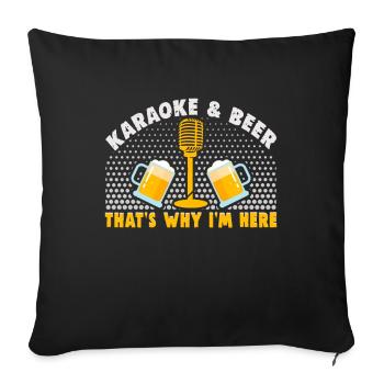 Karaoké Chant Chanteur Musique Karaoké Bar - Housse de coussin décorative 45 x 45 cm - noir - Devant