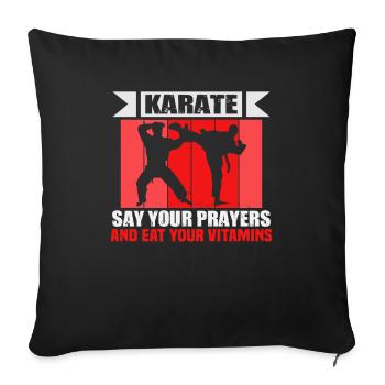 Karaté Arts martiaux Entraîneur de karaté Combattant de karaté - Housse de coussin décorative 45 x 45 cm - noir - Devant