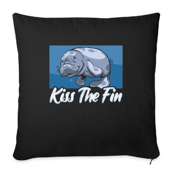 Embrasser la nageoire Lamantin potelé lamantin - Housse de coussin décorative 45 x 45 cm - noir - Devant