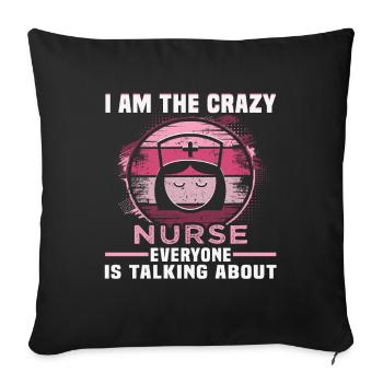 Infirmière Anniversaire Design Soignant Médecin - Housse de coussin décorative 45 x 45 cm - noir - Devant