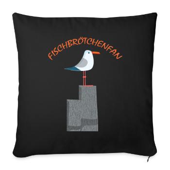 Fischbrötchen Fan die Möwe - Sofakissenbezug 45 x 45 cm - Schwarz - Vorne