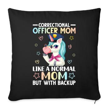 Organismes féminins d’application de la loi - Housse de coussin décorative 45 x 45 cm - noir - Devant