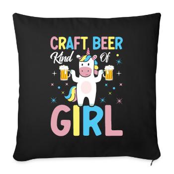 Craft Beer Girl Home Brewery - Sofa pillowcase 17,3'' x 17,3'' (45 x 45 cm) - black - Front
